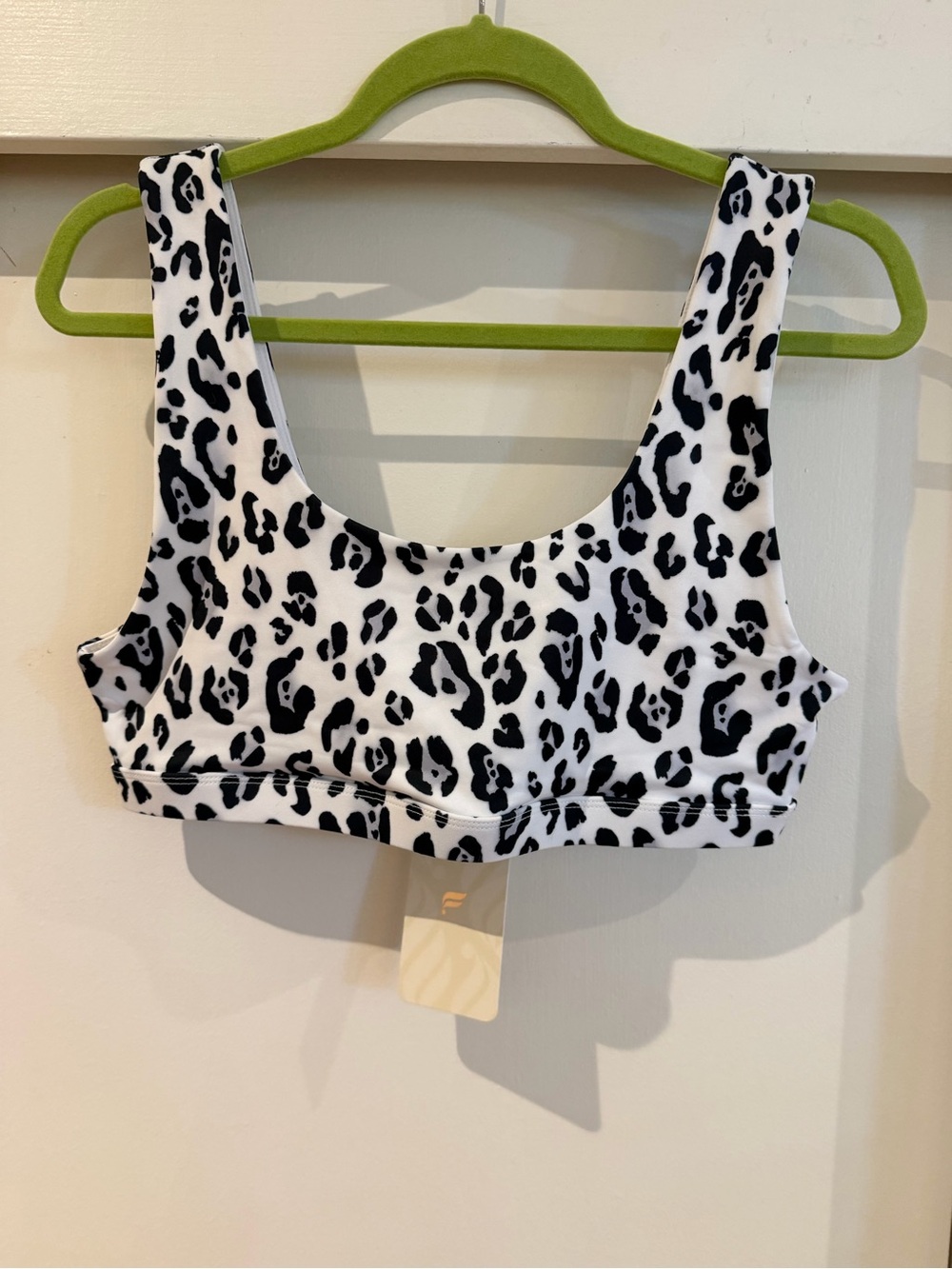 Fabletics Set! White and Black Leopard Scoop Bralette and Leggings